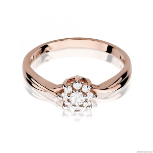 Pierścionek W0072 Diament laboratoryjny 0,10ct różowe złoto