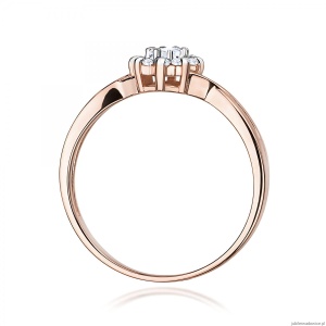Pierścionek W0072 Diament laboratoryjny 0,10ct różowe złoto