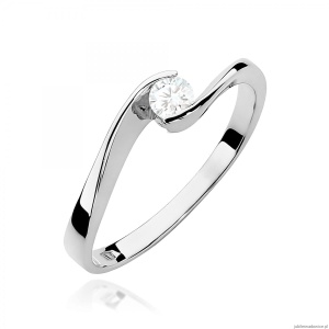 Pierścionek W0160 Diament Laboratoryjny 0,13ct białe złoto