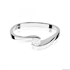 Pierścionek W0160 Diament Laboratoryjny 0,13ct białe złoto