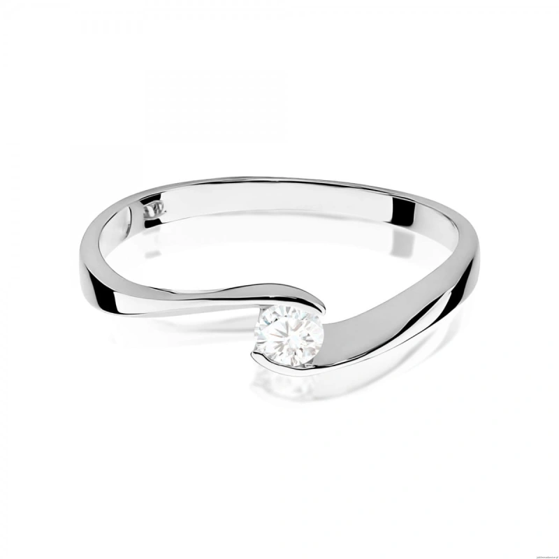Pierścionek W0160 Diament Laboratoryjny 0,13ct białe złoto