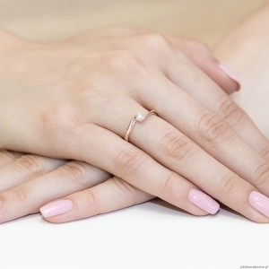 Pierścionek W0160 Diament Laboratoryjny 0,13ct różowe złoto