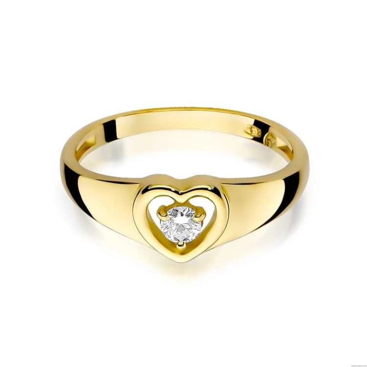 Pierścionek W0001 Diament 0,10ct żółte złoto 375