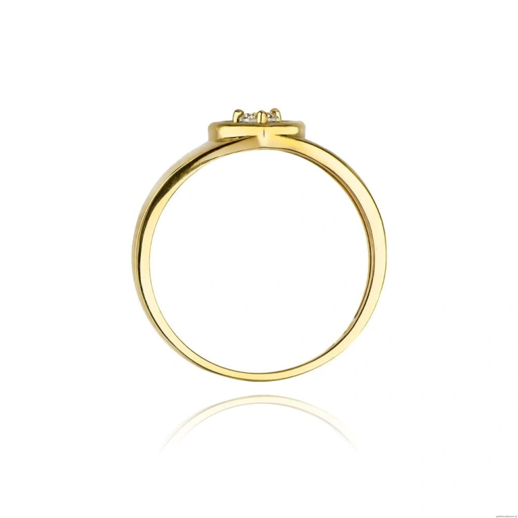 Pierścionek W0001 Diament 0,10ct żółte złoto 375