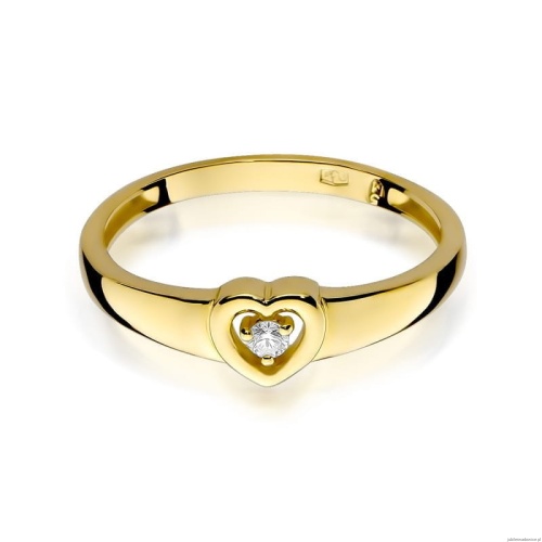 Pierścionek W0001 Diament 0,04ct żółte złoto 375