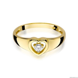 Pierścionek W0001 Diament 0,10ct żółte złoto 375