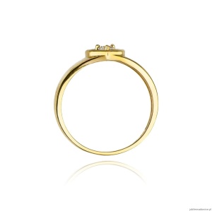 Pierścionek W0001 Diament 0,10ct żółte złoto 375