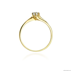 Pierścionek W0021 Diament 0,10ct Żółte złoto 375