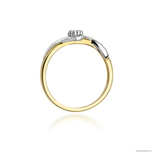 Pierścionek W0022 z diamentami Żółte złoto 375