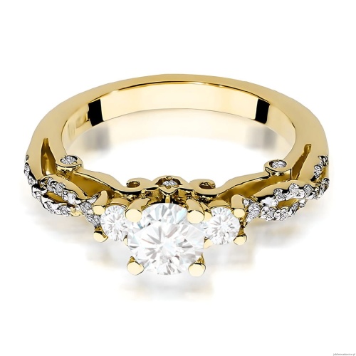 Pierścionek W0023 Diament 0,70ct Żółte złoto 375