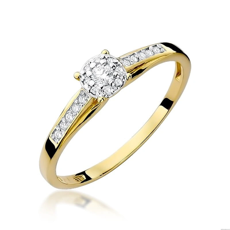 Pierścionek W0034 Diament 0,04ct Żółte złoto 375