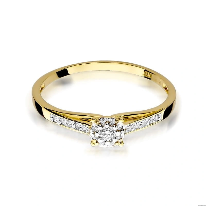 Pierścionek W0034 Diament 0,04ct Żółte złoto 375
