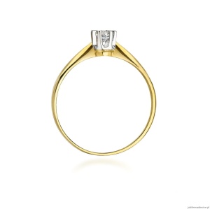 Pierścionek W0036 Diament 0,10ct Żółte złoto 375