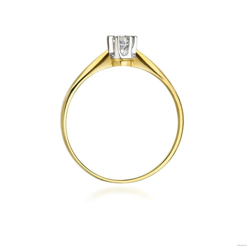 Pierścionek W0036 Diament 0,10ct Żółte złoto 375