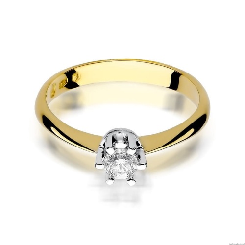 Pierścionek W0036 Diament 0,23ct Żółte złoto 375