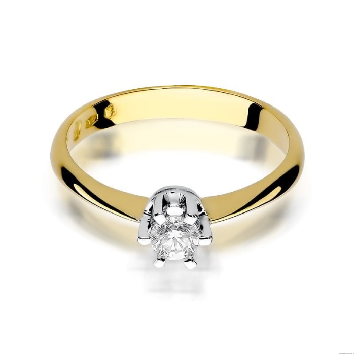 Pierścionek W0036 Diament 0,23ct Żółte złoto 375