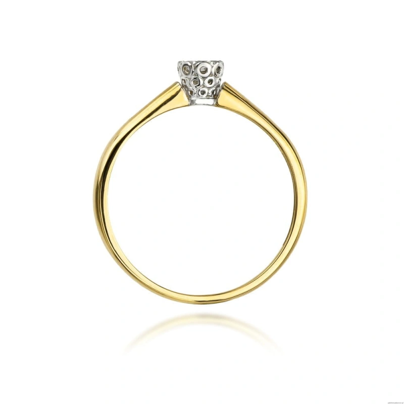 Pierścionek W0042 Diament 0,13ct Żółte złoto 375