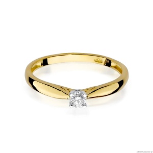 Pierścionek W0045 Diament 0,10ct Żółte złoto 375