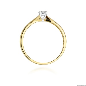 Pierścionek W0045 Diament 0,10ct Żółte złoto 375