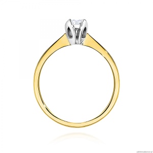 Pierścionek W0047 Diament 0,10ct Żółte złoto 375
