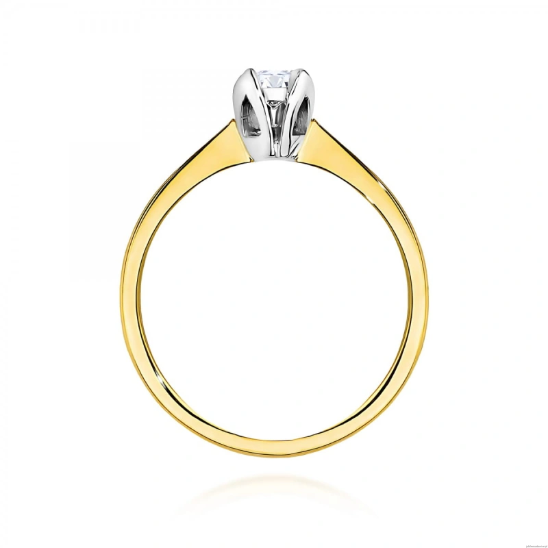 Pierścionek W0047 Diament 0,10ct Żółte złoto 375