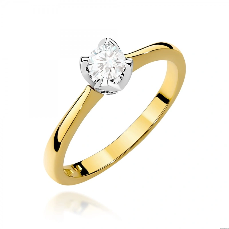 Pierścionek W0047 Diament 0,30ct Żółte złoto 375