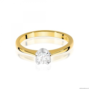 Pierścionek W0047 Diament 0,30ct Żółte złoto 375