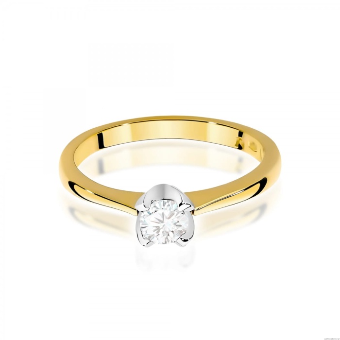 Pierścionek W0047 Diament 0,30ct Żółte złoto 375