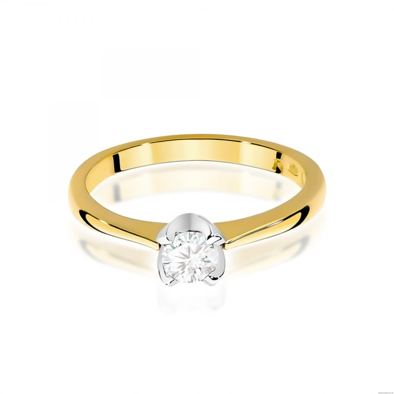 Pierścionek W0047 Diament 0,30ct Żółte złoto 375