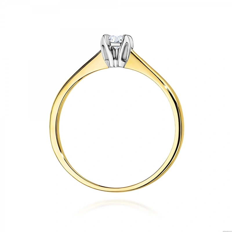 Pierścionek W0047 Diament 0,30ct Żółte złoto 375