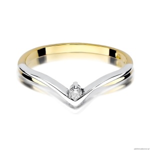 Pierścionek W0051 Diament 0,04ct Żółte złoto 375