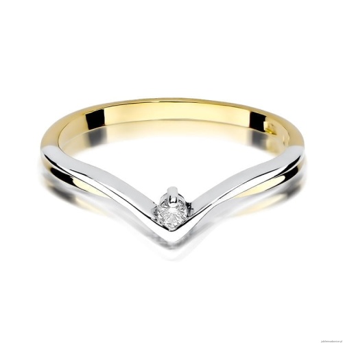 Pierścionek W0051 Diament 0,04ct Żółte złoto 375