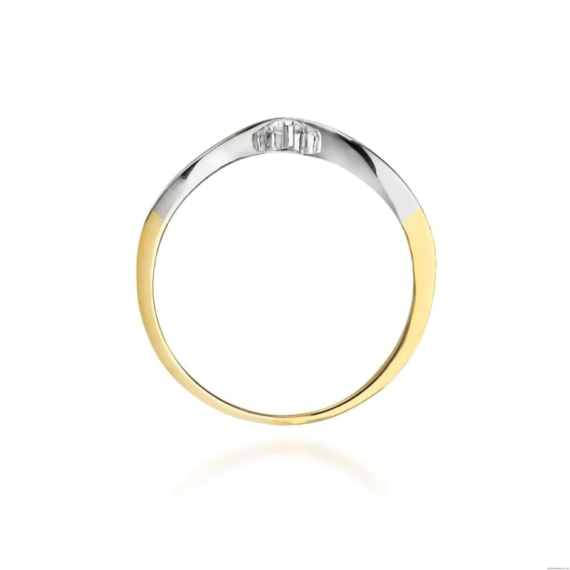 Pierścionek W0051 Diament 0,04ct Żółte złoto 375