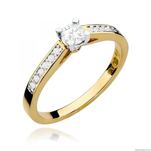Pierścionek W0052 Diament 0,30ct Żółte złoto 375