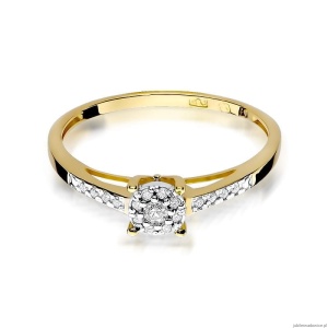 Pierścionek W0055 Diament 0,04ct Żółte złoto 375