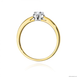 Pierścionek W0061 Diament 0,10ct Żółte złoto 375
