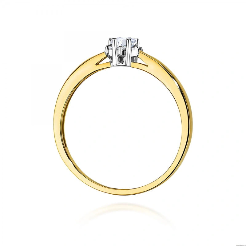 Pierścionek W0061 Diament 0,10ct Żółte złoto 375