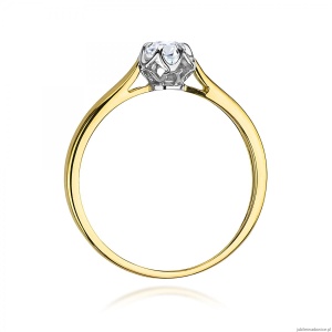 Pierścionek W0062 Diament 0,15ct Żółte złoto 375