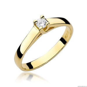 Pierścionek W0070 Diament 0,10ct Żółte złoto 375