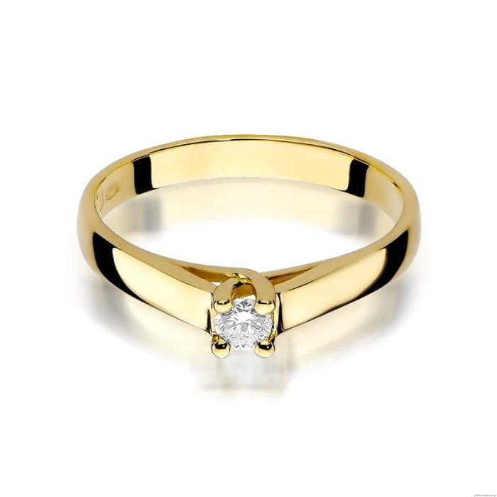 Pierścionek W0070 Diament 0,10ct Żółte złoto 375