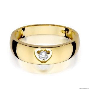 Pierścionek W0071 Diament 0,10ct Żółte złoto 375