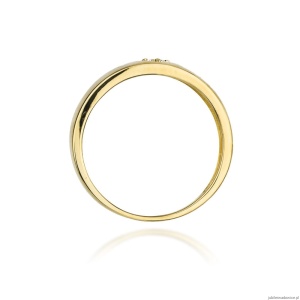 Pierścionek W0071 Diament 0,10ct Żółte złoto 375