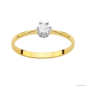 Pierścionek W0111T Diament 0,03ct Żółte złoto 375