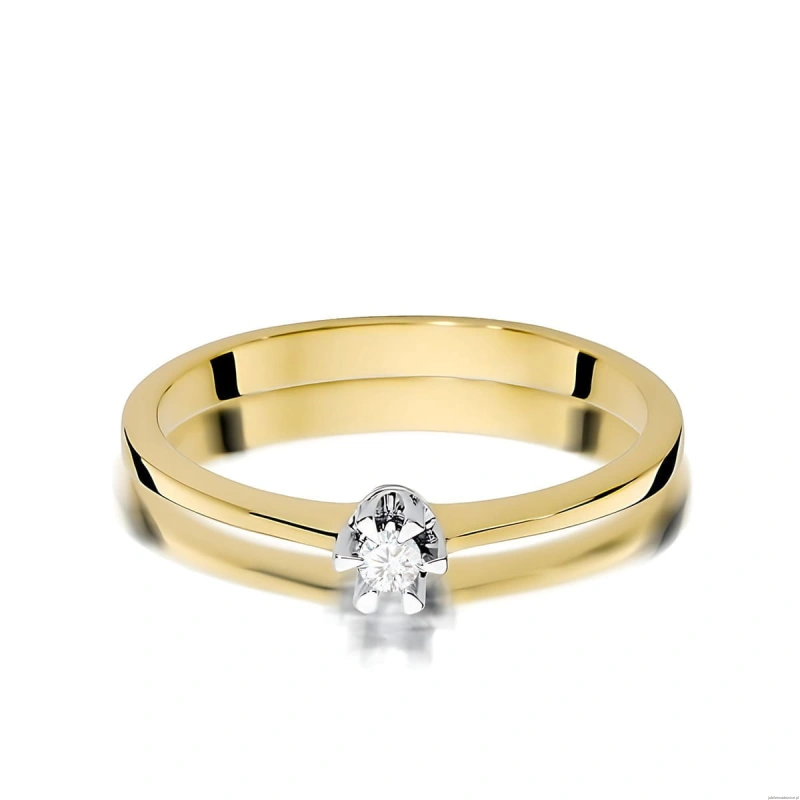 Pierścionek W0111 Diament 0,04ct Żółte złoto 375