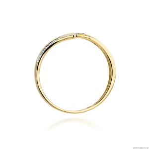 Pierścionek W0114 z diamentami Żółte złoto 375