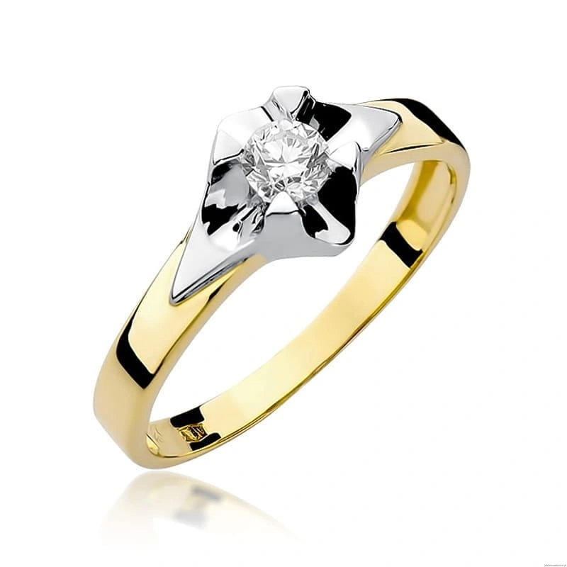 Pierścionek W0155 Diament 0,30ct Żółte złoto 375
