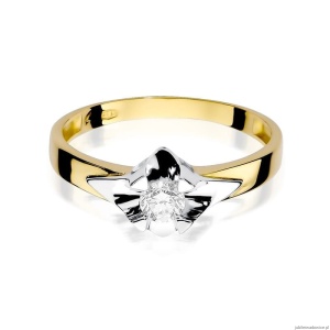Pierścionek W0155 Diament 0,30ct Żółte złoto 375