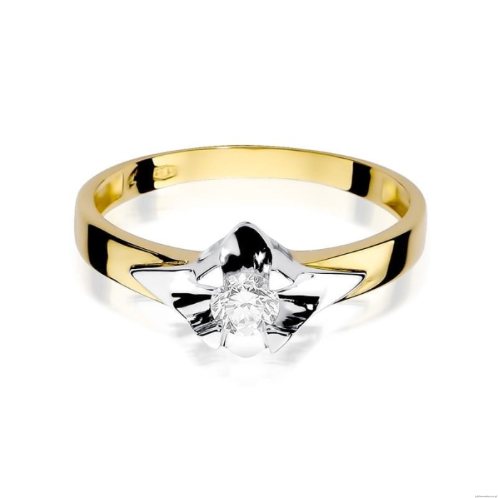 Pierścionek W0155 Diament 0,30ct Żółte złoto 375