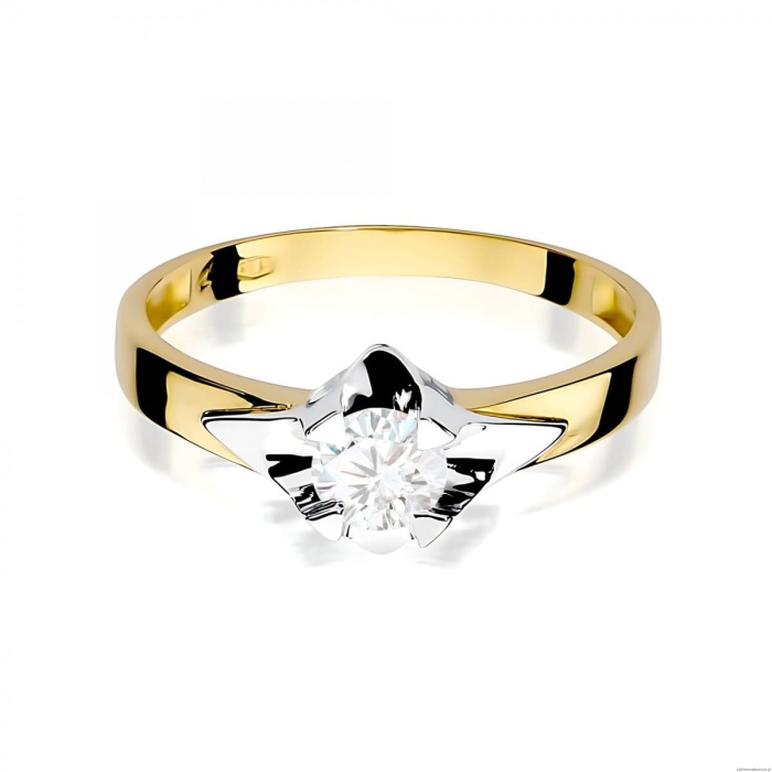 Pierścionek W0155 Diament 0,50ct Żółte złoto 375