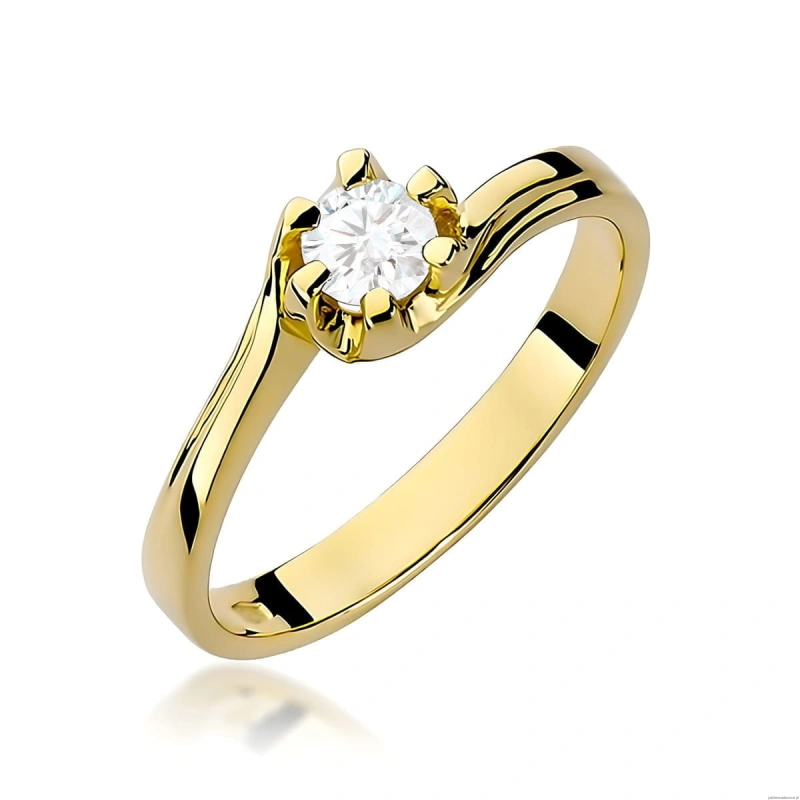 Pierścionek W0163 Diament 0,30ct Żółte złoto 375